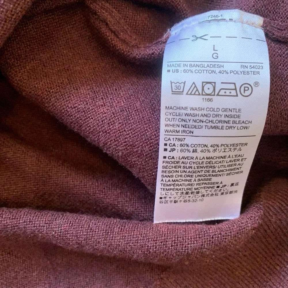 Banana Republic Sweater Men's‎ Size Large Red V-neck